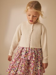 Laura Ashley Cream Two Button Knit 100% Cotton Cropped Cardigan - Image 3 of 11