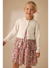 Laura Ashley Cream Two Button Knit 100% Cotton Cropped Cardigan - Image 5 of 11