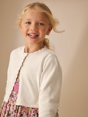 Laura Ashley Cream Two Button Knit 100% Cotton Cropped Cardigan - Image 6 of 11
