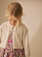 Laura Ashley Cream Two Button Knit 100% Cotton Cropped Cardigan - Image 7 of 11