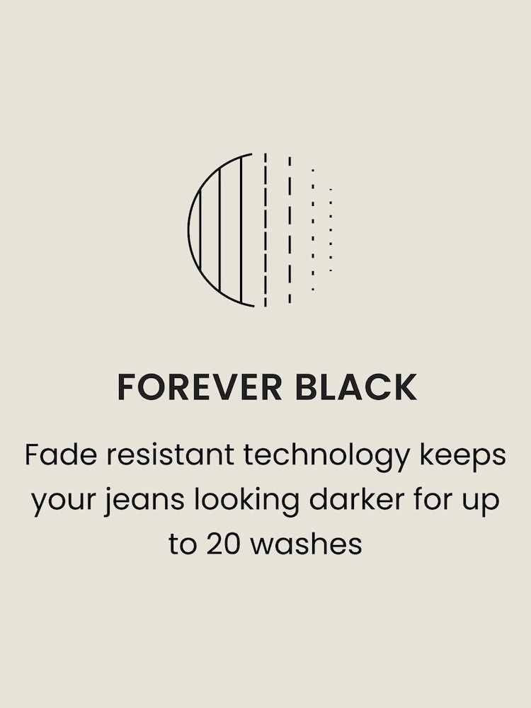 Black Solid Straight Fit Forever Colour Classic Stretch Jeans - Image 4 of 10