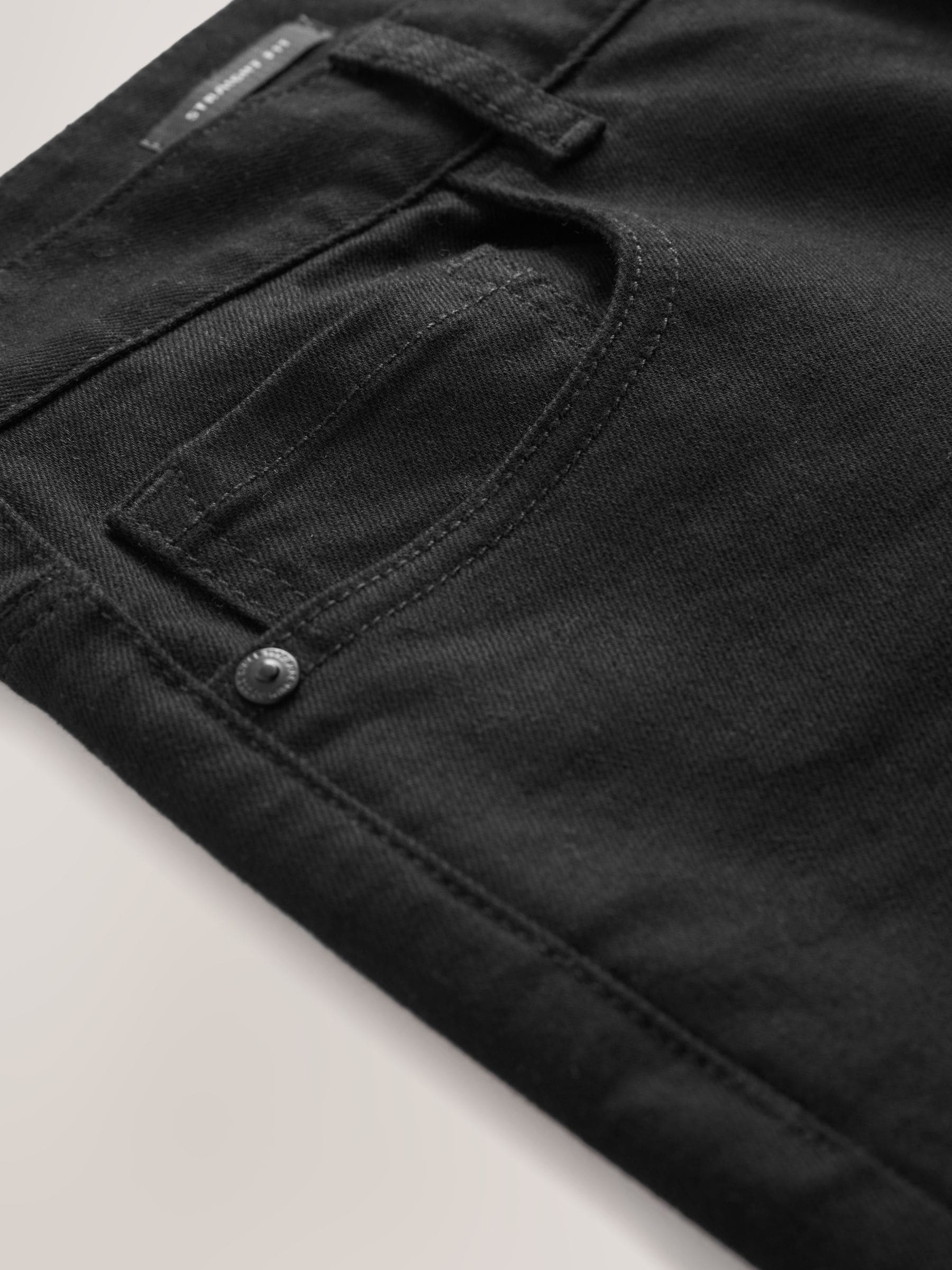 Buy Black Solid Straight Fit Classic Stretch Jeans from Next USA
