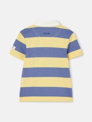 Joules Ozzy Navy/Yellow Stripe Jersey Short Sleeve Rugby Shirt - Image 2 of 7