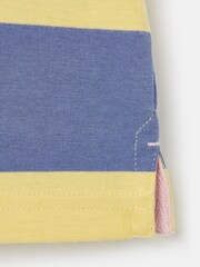 Joules Ozzy Navy/Yellow Stripe Jersey Short Sleeve Rugby Shirt - Image 5 of 7