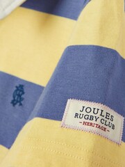 Joules Ozzy Navy/Yellow Stripe Jersey Short Sleeve Rugby Shirt - Image 6 of 7
