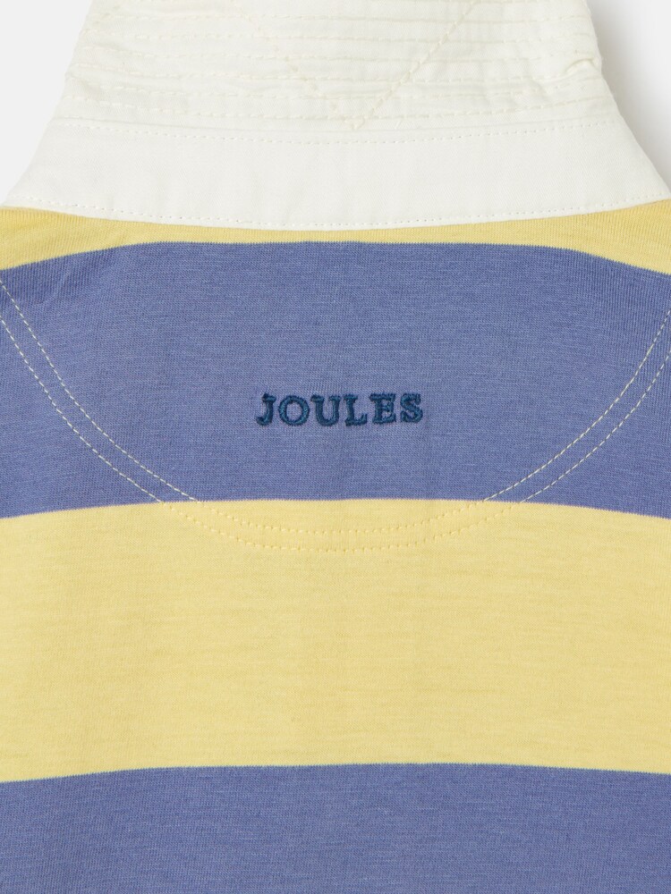 Joules Ozzy Navy/Yellow Stripe Jersey Short Sleeve Rugby Shirt - Image 7 of 7