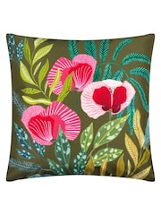 Wylder Green Poppy Floral Outdoor Cushion - Image 2 of 4