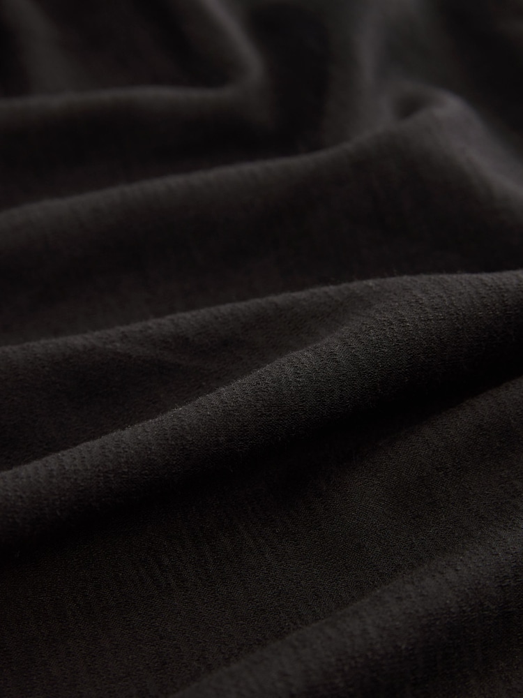 Black Puff Sleeve Midi Dress - Image 6 of 6