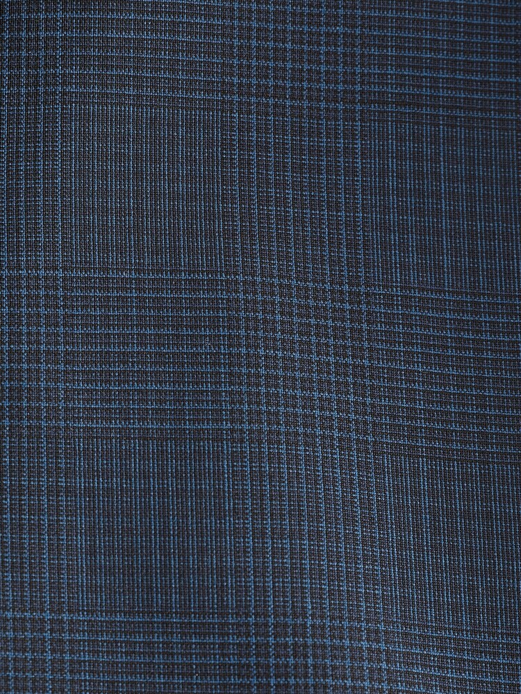 Navy Blue Slim Fit Check Suit Jacket - Image 11 of 11