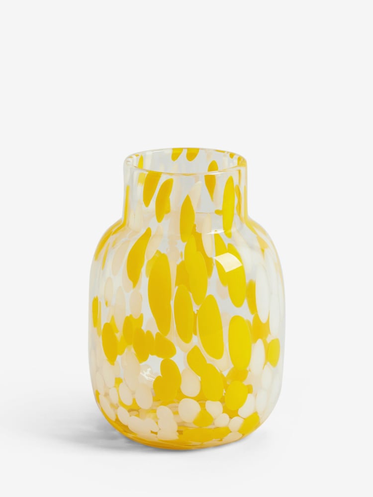 Yellow Confetti Glass Flower Vase - Image 2 of 4