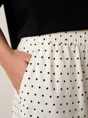 White/Black Spot Linen Rich Barrel Leg Trousers - Image 5 of 7