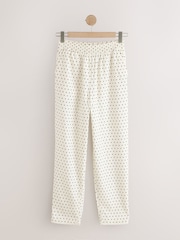 White/Black Spot Linen Rich Barrel Leg Trousers - Image 6 of 7