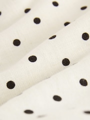 White/Black Spot Linen Rich Barrel Leg Trousers - Image 7 of 7