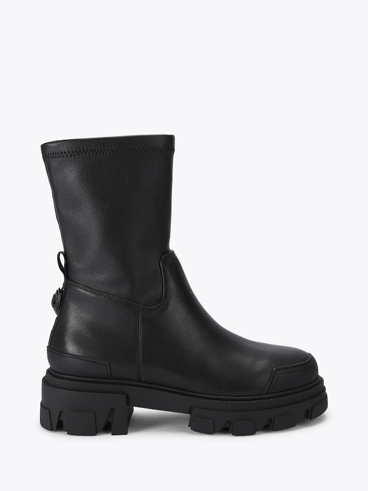 Kurt Geiger London Black Trail Leather Sock Ankle Boots - Image 1 of 5