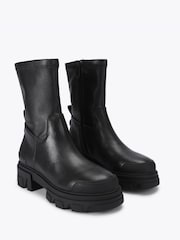 Kurt Geiger London Black Trail Leather Sock Ankle Boots - Image 2 of 5