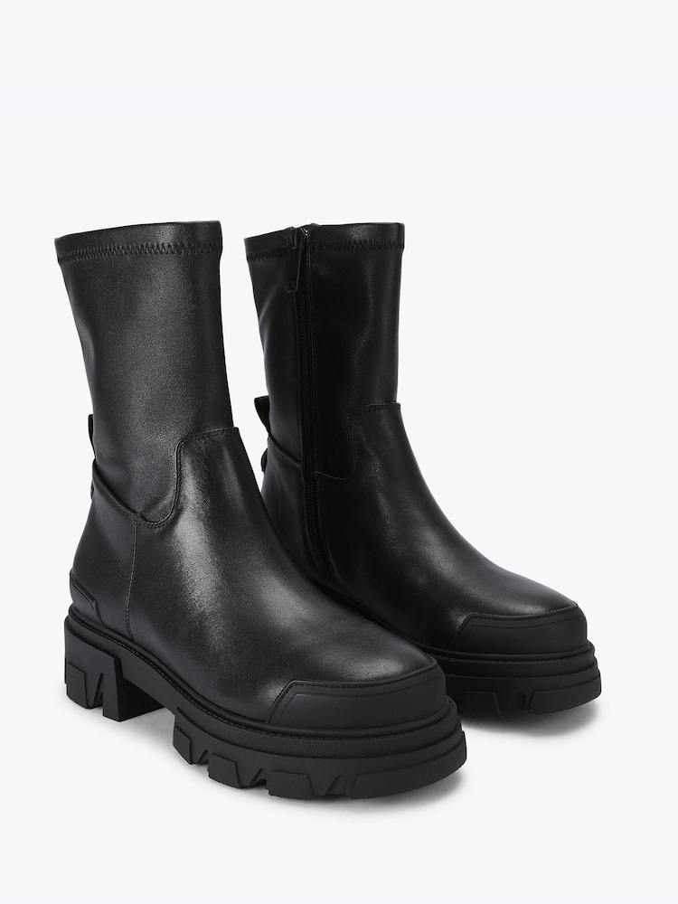 Kurt Geiger London Black Trail Leather Sock Ankle Boots - Image 2 of 5