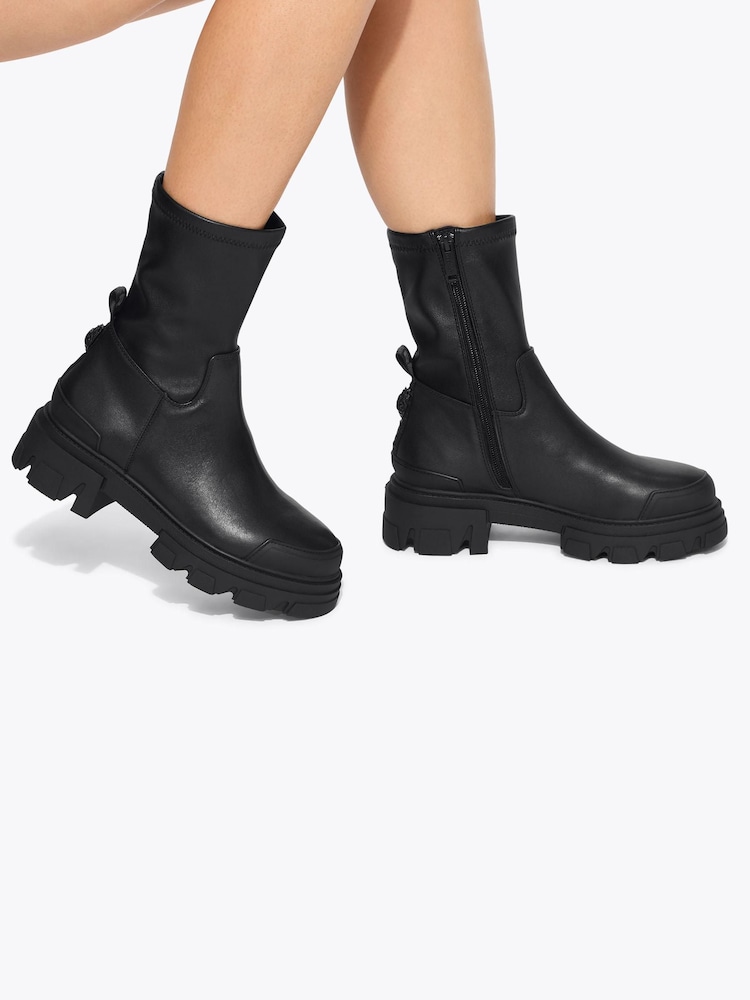 Kurt Geiger London Black Trail Leather Sock Ankle Boots - Image 5 of 5
