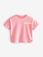Rainbow Pink 100% Cotton Short Sleeve T-Shirt 4 Pack (3mths-7yrs) - Image 2 of 7