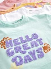 Rainbow Pink 100% Cotton Short Sleeve T-Shirt 4 Pack (3mths-7yrs) - Image 7 of 7