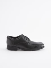 Black Standard Fit (F) School Leather Lace-Up Shoes - Image 2 of 9