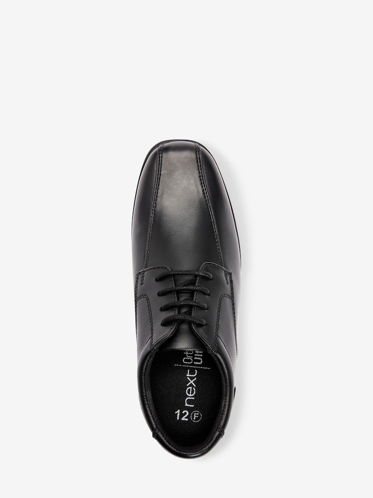Black Standard Fit (F) School Leather Lace-Up Shoes - Image 4 of 9