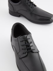 Black Standard Fit (F) School Leather Lace-Up Shoes - Image 5 of 9