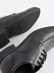 Black Standard Fit (F) School Leather Lace-Up Shoes - Image 6 of 9