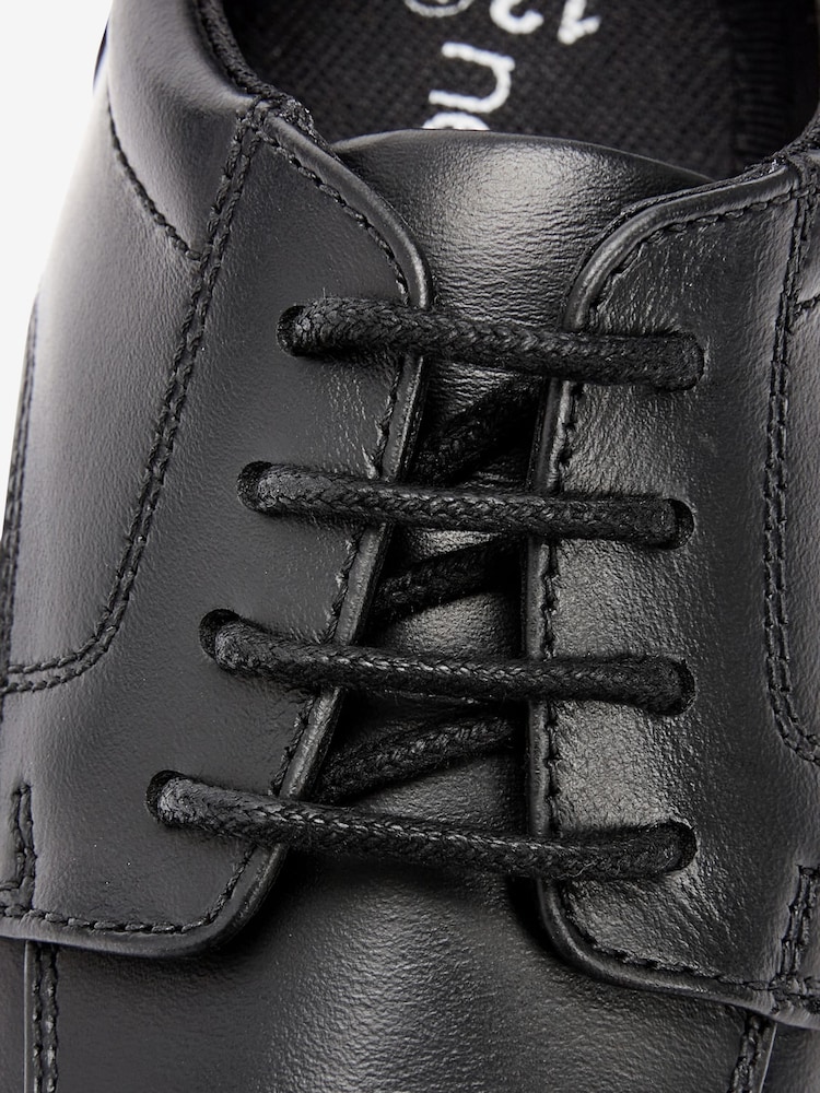 Black Standard Fit (F) School Leather Lace-Up Shoes - Image 8 of 9