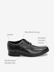 Black Standard Fit (F) School Leather Lace-Up Shoes - Image 9 of 9
