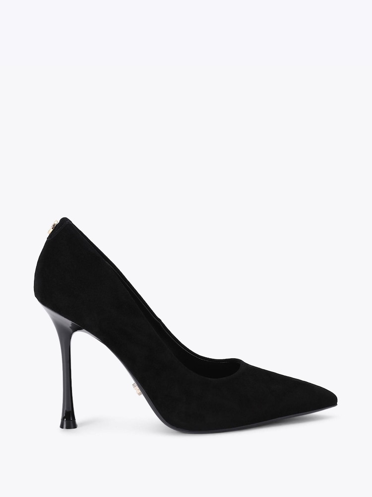 Carvela Black Incanto Suede Court Heeled Shoes - Image 2 of 5 Carvela Black Incanto Suede Court Heeled Shoes - Image 2 of 5