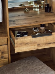 Dark Natural Bronx Oak Effect Wardrobe Dresser - Image 5 of 11