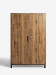 Dark Natural Bronx Oak Effect Wardrobe Dresser - Image 6 of 11