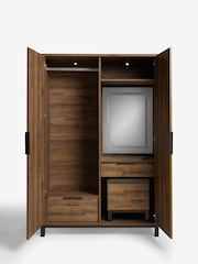 Dark Natural Bronx Oak Effect Wardrobe Dresser - Image 7 of 11
