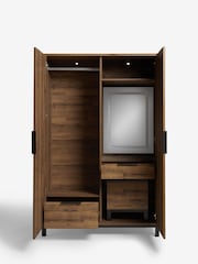 Dark Natural Bronx Oak Effect Wardrobe Dresser - Image 8 of 11