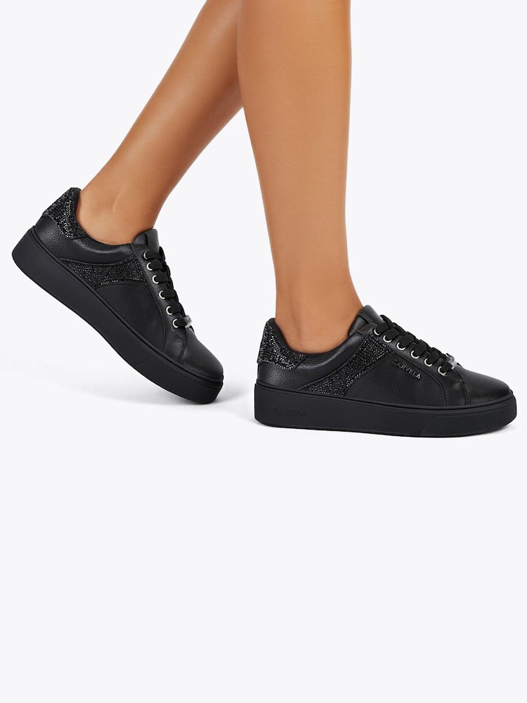 Carvela Black Gia Embellished Trainers - Image 5 of 5