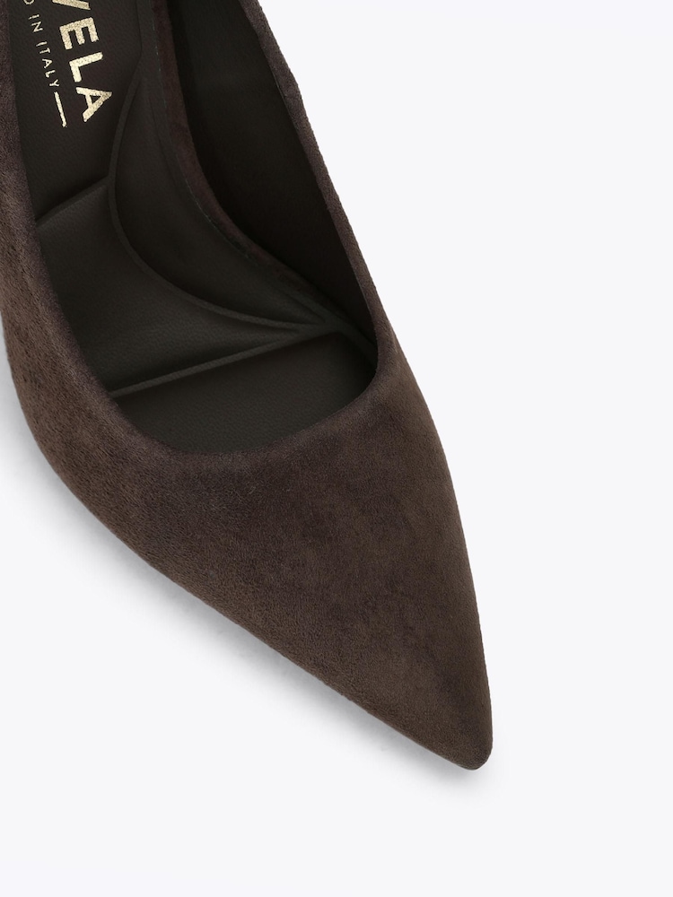 Carvela Brown Incanto Suede Court Heeled Shoes - Image 5 of 5