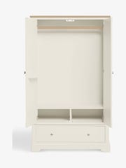 Chalk White Hampton Painted Oak Double, 1 Drawer Wardrobe - Image 5 of 9