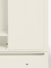 Chalk White Hampton Painted Oak Double, 1 Drawer Wardrobe - Image 6 of 9