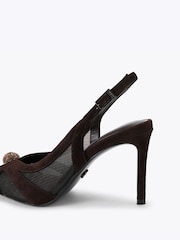 Carvela Brown Lumera Sling Suede Embellished Court Shoes - Image 3 of 4