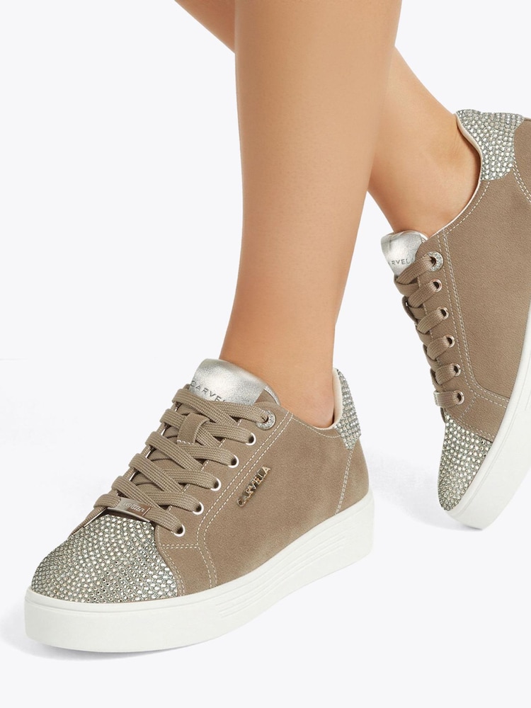 Carvela Brown Daze Toe Cap Emebellished Trainers - Image 1 of 5 Carvela Brown Daze Toe Cap Emebellished Trainers - Image 1 of 5