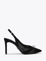 Carvela Black Lumera Sling Suede Embellished Court Shoes - Image 1 of 5