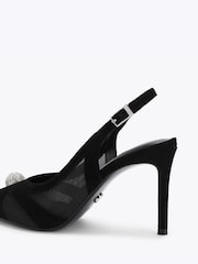 Carvela Black Lumera Sling Suede Embellished Court Shoes - Image 3 of 5