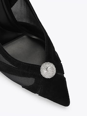 Carvela Black Lumera Sling Suede Embellished Court Shoes - Image 4 of 5