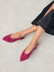 rožnata - Usnjeni čevlji s paneli in paščkom čez peto Forever Comfort® - Slika 1 iz 8