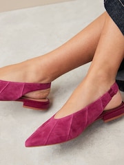 rožnata - Usnjeni čevlji s paneli in paščkom čez peto Forever Comfort® - Slika 3 iz 8
