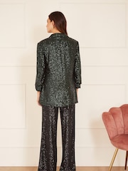 Yumi Green Sequin Blazer With Pockets - Image 2 of 5