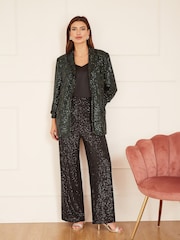 Yumi Green Sequin Blazer With Pockets - Image 3 of 5