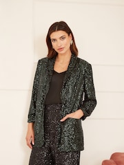Yumi Green Sequin Blazer With Pockets - Image 4 of 5