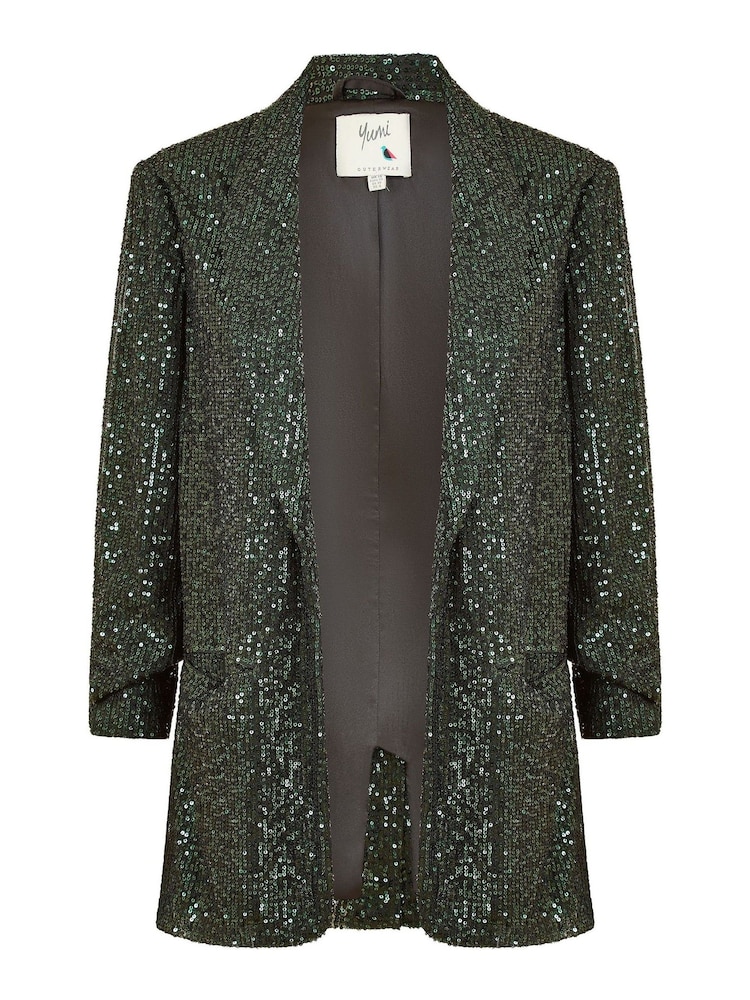Yumi Green Sequin Blazer With Pockets - Image 5 of 5