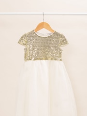 Miss Pink Sequin Top Waterfall Tulle Dress - Image 1 of 3